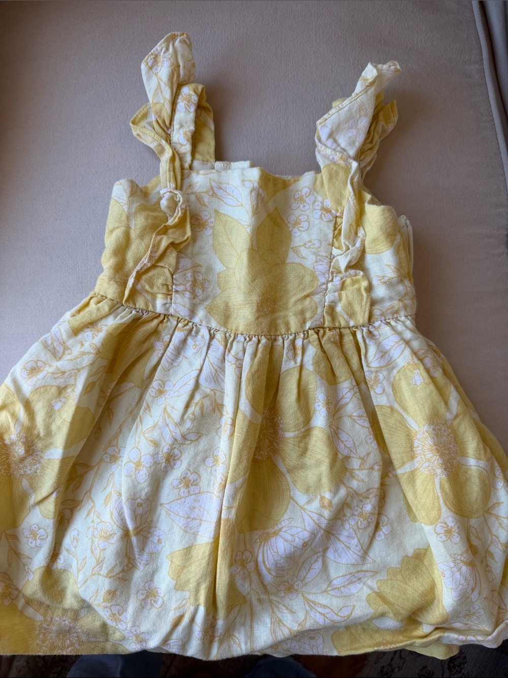 GAP Yellow Floral Ruffle-strap Sundress